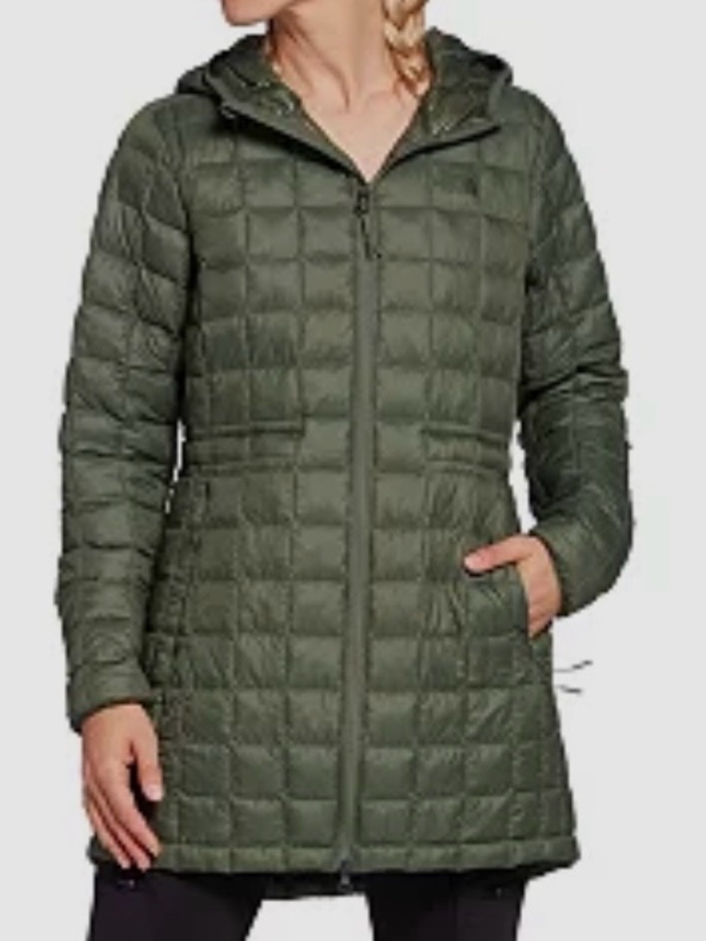 The North Face Thermoball Women’s Quilted Hooded Puffer Coat - Olive Green